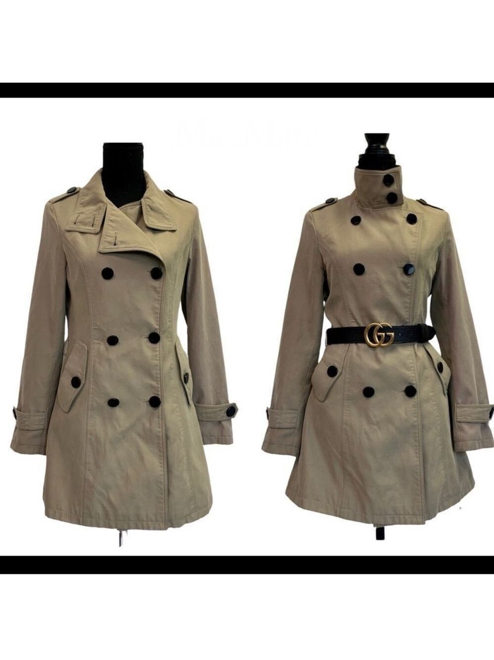 Tan brown beige short trenchcoat